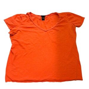 torrid Bright Orange V-Neck Short Sleeve Tee